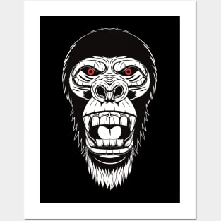 Angry Gorilla Head Posters and Art